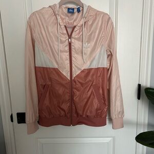 Adidas Women's Pink and White Jacket